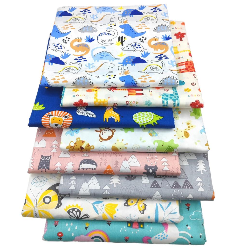 8PCS Cotton Fabric Printed Cloth Sewing Quilting Fabrics for Patchwork Needlework DIY Handmade Material Fabric Cotton