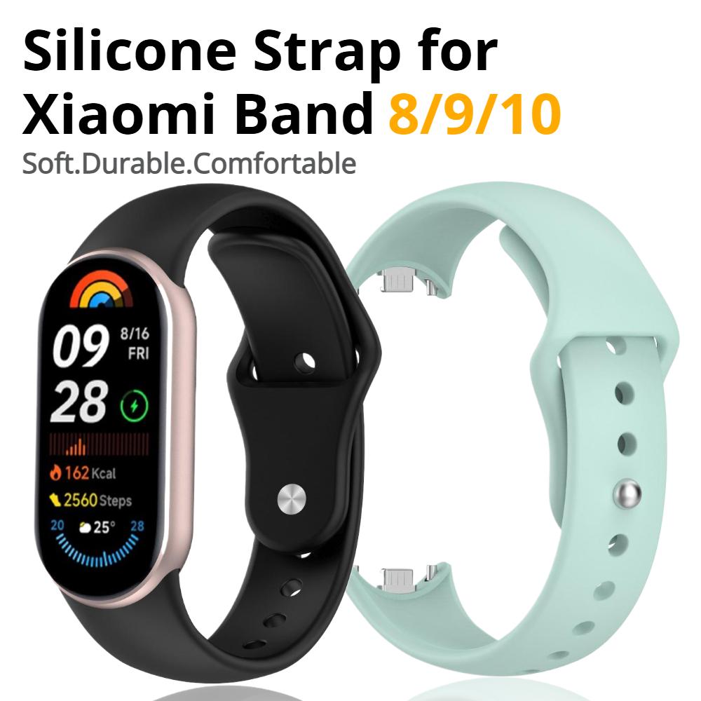 Für Xiaomi Band 8 9 10 Armband SmartWatch Zubehör Silikon Sport Ersatzarmband pulseira correa Für MiBand 10 Armband