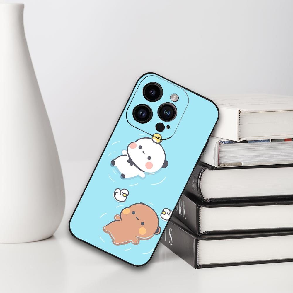Cute Cartoon BUBU DUDU Phone Case For Iphone 16 15 11 13 14 Pro Max 7 8 Plus X Xr Xs Max 12mini Black Shell Cover Case