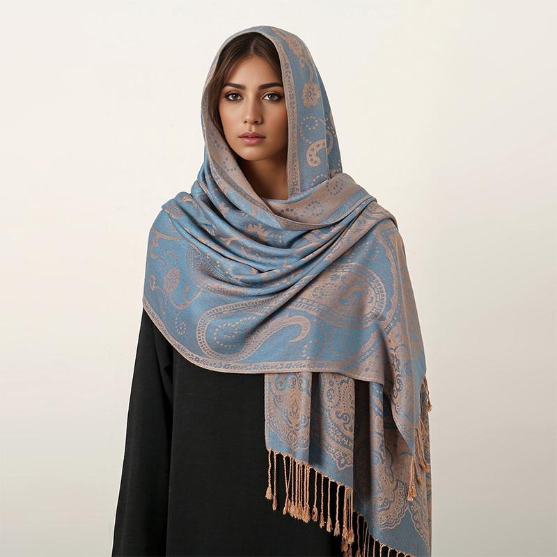 Pashmina Winter Hijab Scarf Long Muslim Cashmere Shawl Female Foulard Soft Turban Head Wraps For Women Headband Luxury