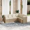 VidaXL Garden Lounge Set with Cushions 6 Pcs, Patio Sofas, Patio Furniture Set, Outdoor Furniture, Beige 3217678