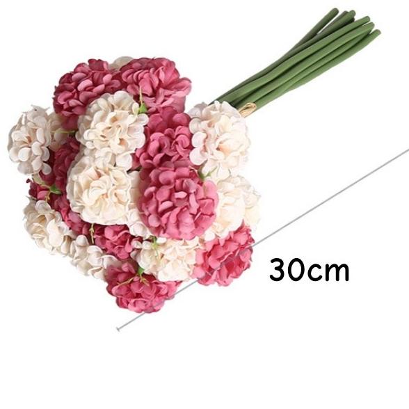 27Heads 30cm Artificial Hydrangea Bouquets Fake Flowers Bridal Bridesmaid Holding Flowers Photograph Props Wedding Party Garden Home Decoration