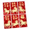 Pack of 6 Chinese New Year Zodiacs Horse Red Packet Recyclable Cartoon Animal Holiday Gift Packaging Envelopes