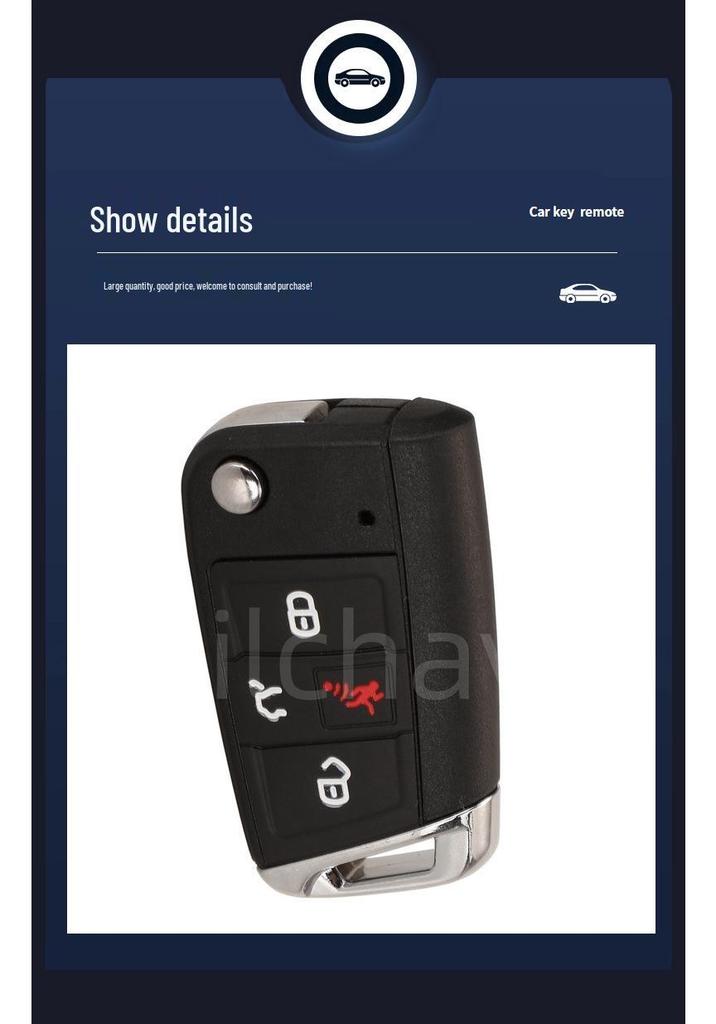 4-Button Folding Car Key Shell for Volkswagen Seat Ibiza Skoda Superb Golf