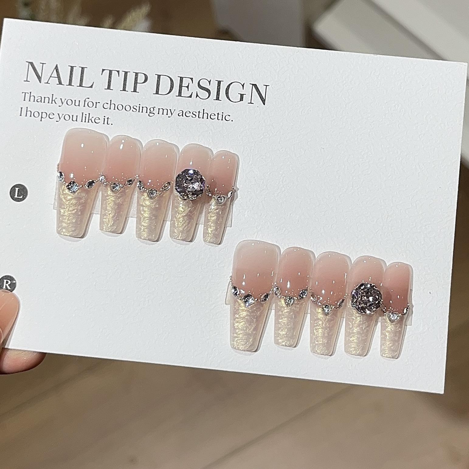 Temperament Smudge Blush Pile Diamond Gold Gradient Thread French Noble Wearer L