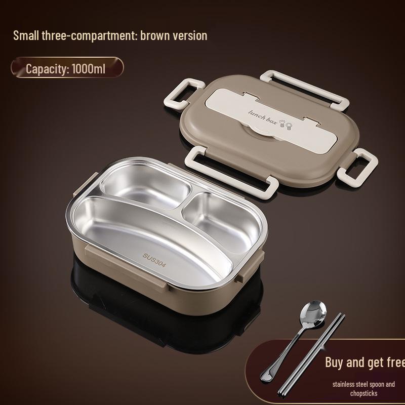 304 Stainless Steel Leak-Proof Insulated Lunch Box for Office and School, Food-Grade Square Bento Box.