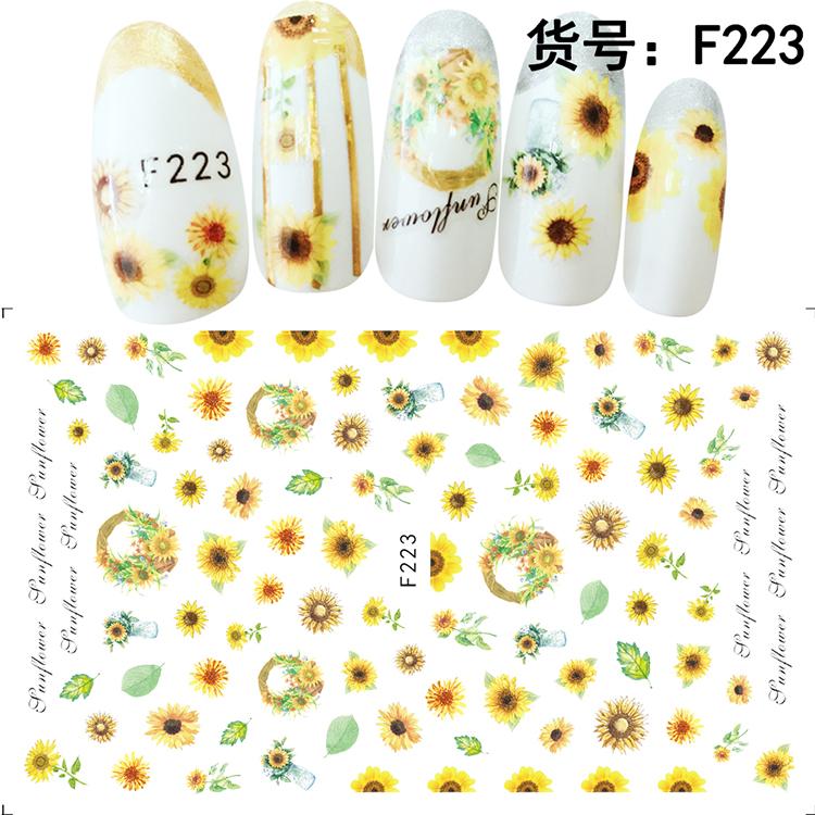 Self Adhesive Flower Unicorn Pattern Nail Art Decorations Stickers And Decals Acrylic Manicure Nails Supplies Tool HQ