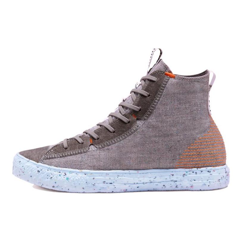 Converse Chuck Taylor All Star Crater Comfortable and Versatile High-Top Canvas Shoes Unisex Gray Orange