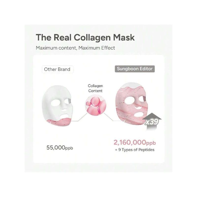 SUNGBOON EDITOR Deep Collagen Overnight Mask 37gx4ea | Original Hydrating Collagen Face Mask | Real Collagen 2,160,000PPB For Elasticity