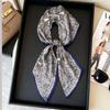 Temperament Long wide hair band, tied bag belt, double-sided silk scarf, retro literary satin streamer ins multi-functional scarf