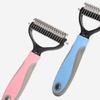 Ergonomic Pet Grooming Brush Double Side Head Design Stainless Steel Dog Cats Comb For Matted Furs Shedding Control