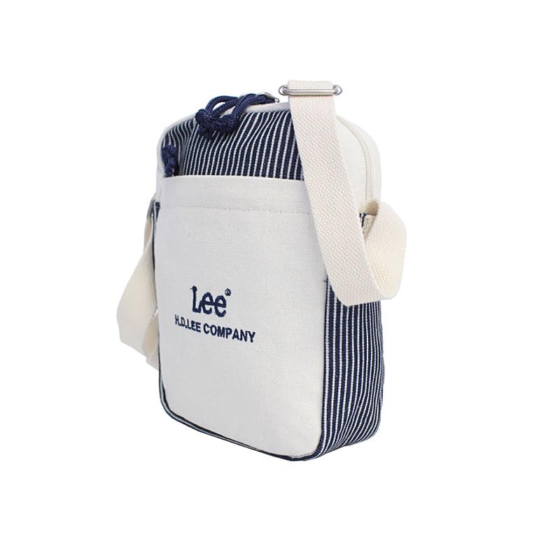 Lee Buddy Vertical Box Shoulder Cotton Bag, Canvas, 320-1400 (320-1400-30), White/Contrast