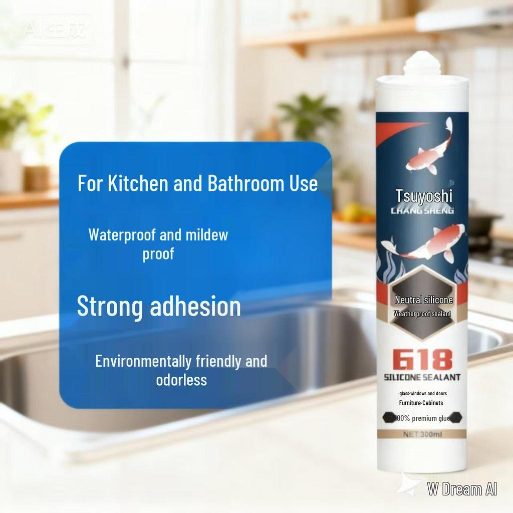Waterproof Quick-Drying Glass Glue: Transparent, Mildew-Proof Sealant for Kitchen & Bathroom