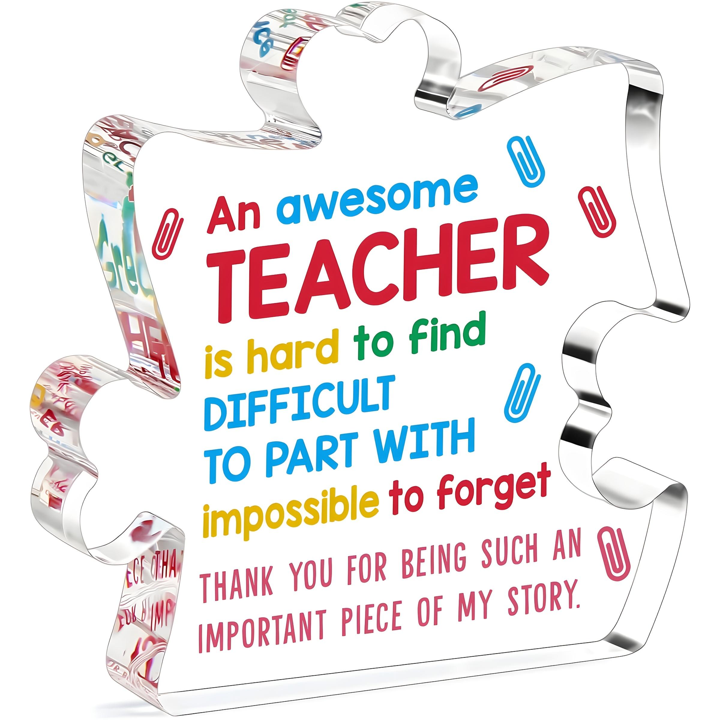 

2D Flat Acrylic Teacher Thanks for Gift Decoration, Indoor and Outdoor Decoration - No Battery/electricity Required, Free Day Decoration, Shop De 10*10cm