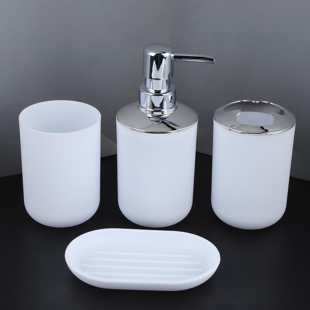 4PcsCelsiusSet Bathroom Kit Accessory Plastic Lotion Bottle Storage Cup Rinse Cup Soap Dish
