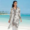 with Buckle Sunscreen Thin Large Scarf Breathable Seaside Vacation Cloak  Neck Decoration