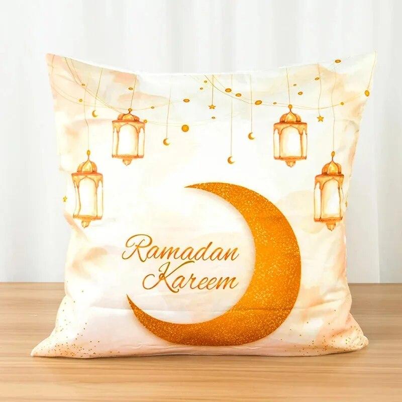 Eid Mubarak Home Decoration Pillowcases Islamic Ramadan Decoration Mosque Muslim Pillowcases Gift