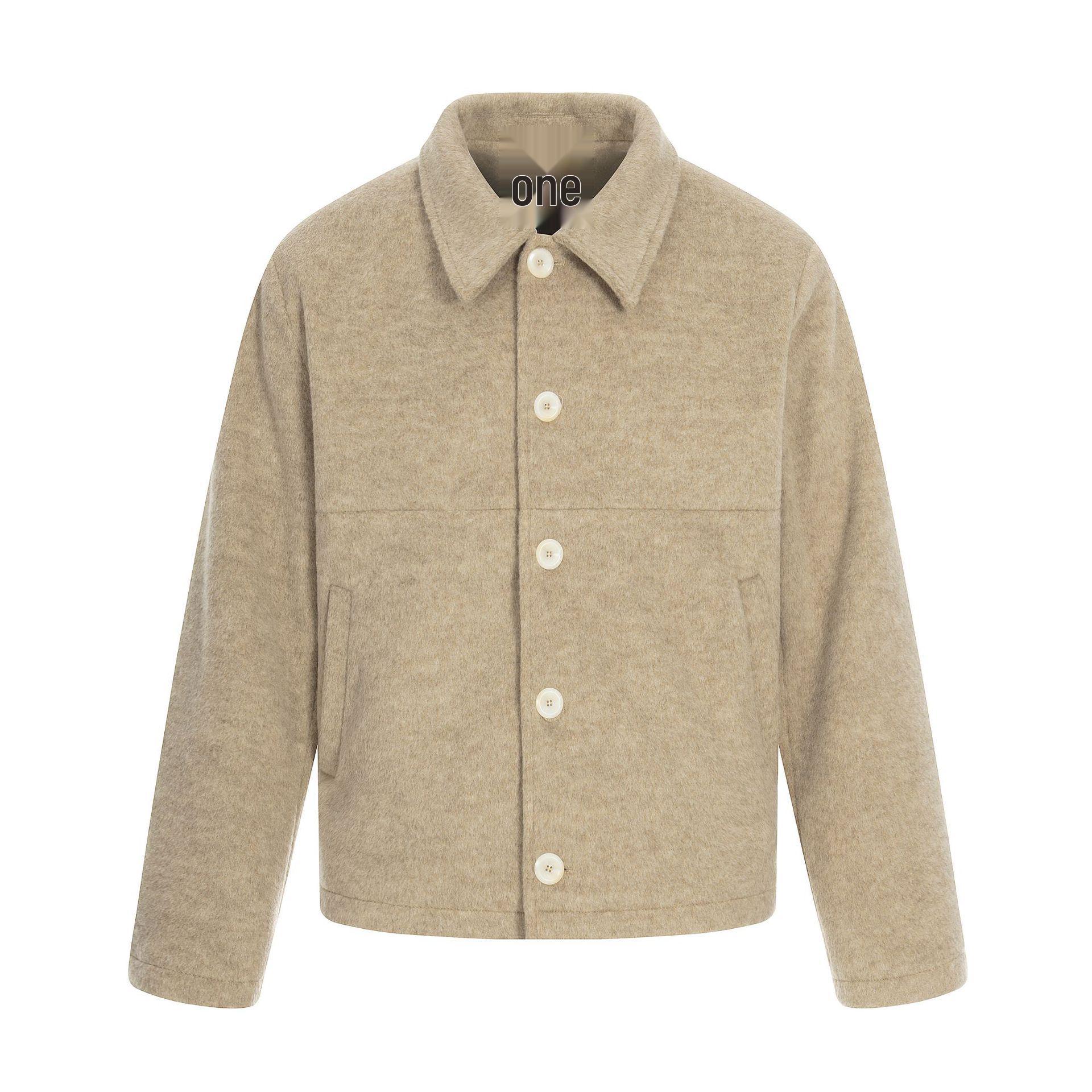 11KN Unisex Wool Jacket: Padded Shoulders, High-End Feel, Boxy Short Fit, Trendy & Casual Top Extra Large