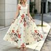 Summer Lightweight Flowy Beach Vacation Dress Sleeveless Minimalist Flared Long Skirt Flattering for Daily Casual Wear