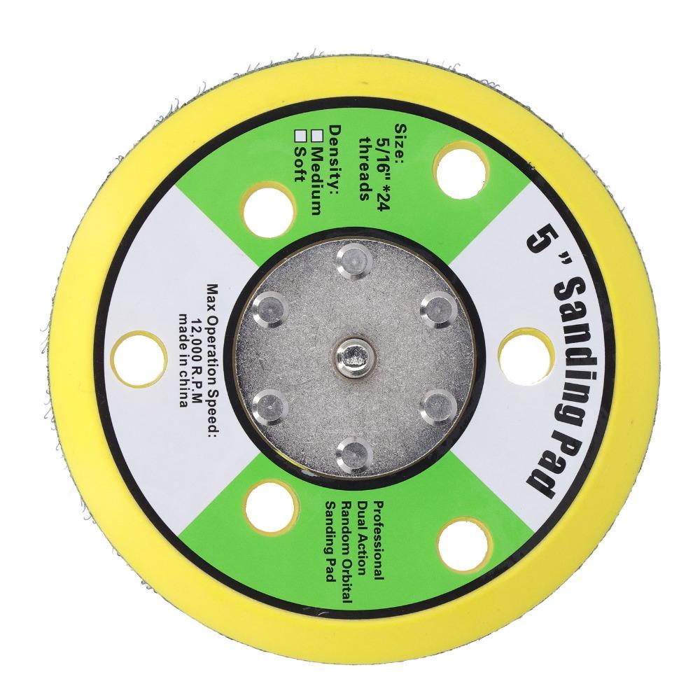 PU Backin Sanding Pad Hook Loop Pneumatic Sande 6 Holes Backing Plate Air Polishers