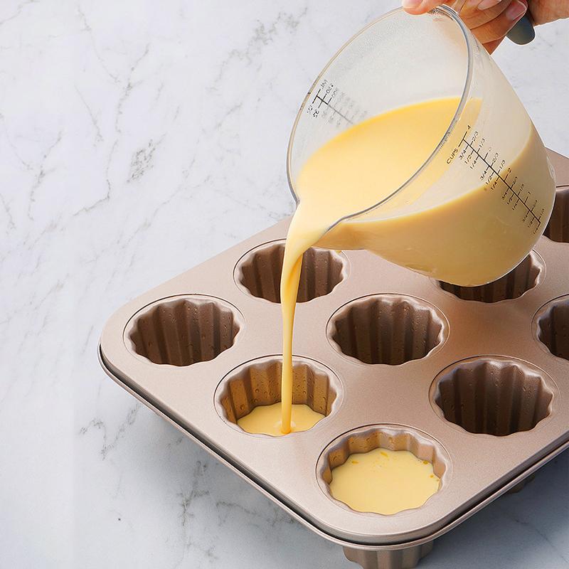 1 Stück 6/12 Auswählbar Tasse Roségold Canele-Form Mit Antihaftbeschichtung Kohlenstoffstahl Material Blumenform Canelé Muffinform