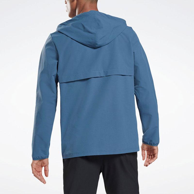 Reebok Ts Perf Fz Hoodie Solid Color Training Zip-Up Jacket Men Hoodies Blue GN9272