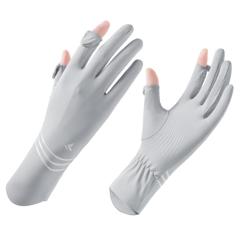 Summer thin sunscreen gloves women's UV protection touch screen cycling non-slip breathable ice silk sunscreen gloves summer