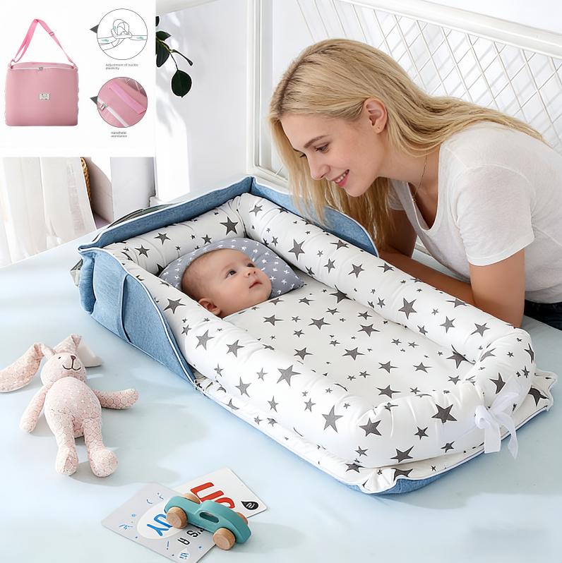Portable bed-in-bed baby crib foldable newborn bed removable bionic anti-pressure bb bed-in-bed