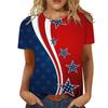 3D Digital Printing Popular Women's Round Neck Top with American Flag Series Printing 3444