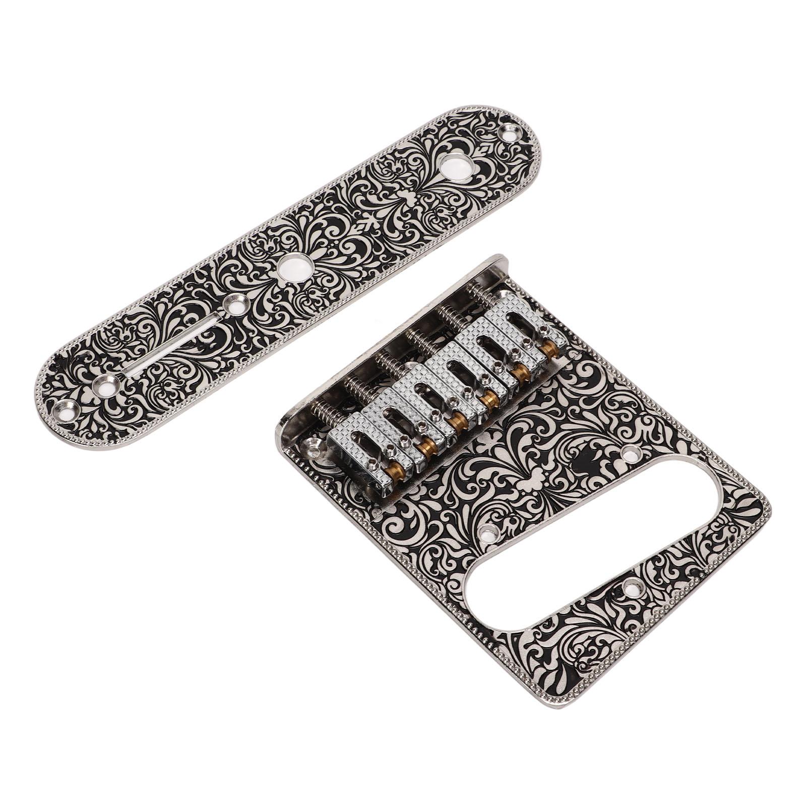 

6 Saddles Bridge Replacement Metal Bridge with Plate Spanner Screws Set for Electric Guitar