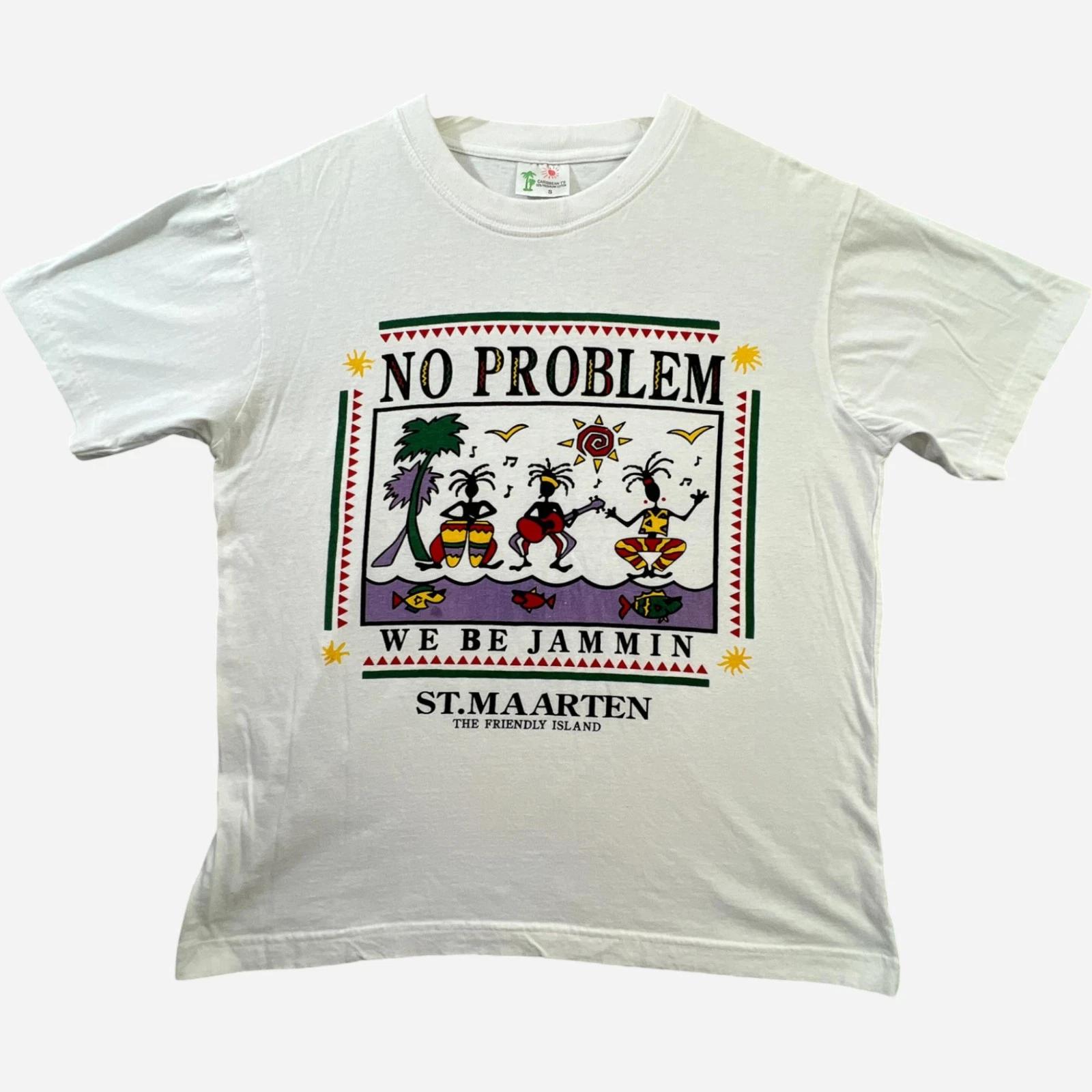 Vintage St Maarteen T Shirt Womens Small White No Problem We Be Jammin Graphic S