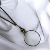 Brass Magnifying Glass Optical Magnifier Lens with Necklace Chain Monocle