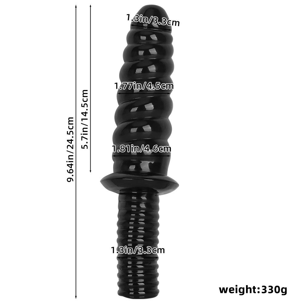 Handle Masturbator Black PVC Dildo Butt Plug Fisting Sex Toy Strap On Penis Big Dick BDSM