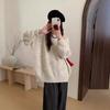 New Autumn and Winter Knitted Pullover Women's Retro Soft Waxy Gentle Diamond Lazy Loose Versatile Knitted Sweater
