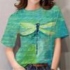 Camiseta para Mujer con Estampado 3D de Gato de Anime de Dibujos Animados, Cuello Redondo, Manga Corta Blanca, Ropa para Mujer, Tops de Verano Casual, Sudadera
