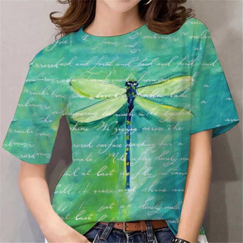 Camiseta para Mujer con Estampado 3D de Gato de Anime de Dibujos Animados, Cuello Redondo, Manga Corta Blanca, Ropa para Mujer, Tops de Verano Casual, Sudadera