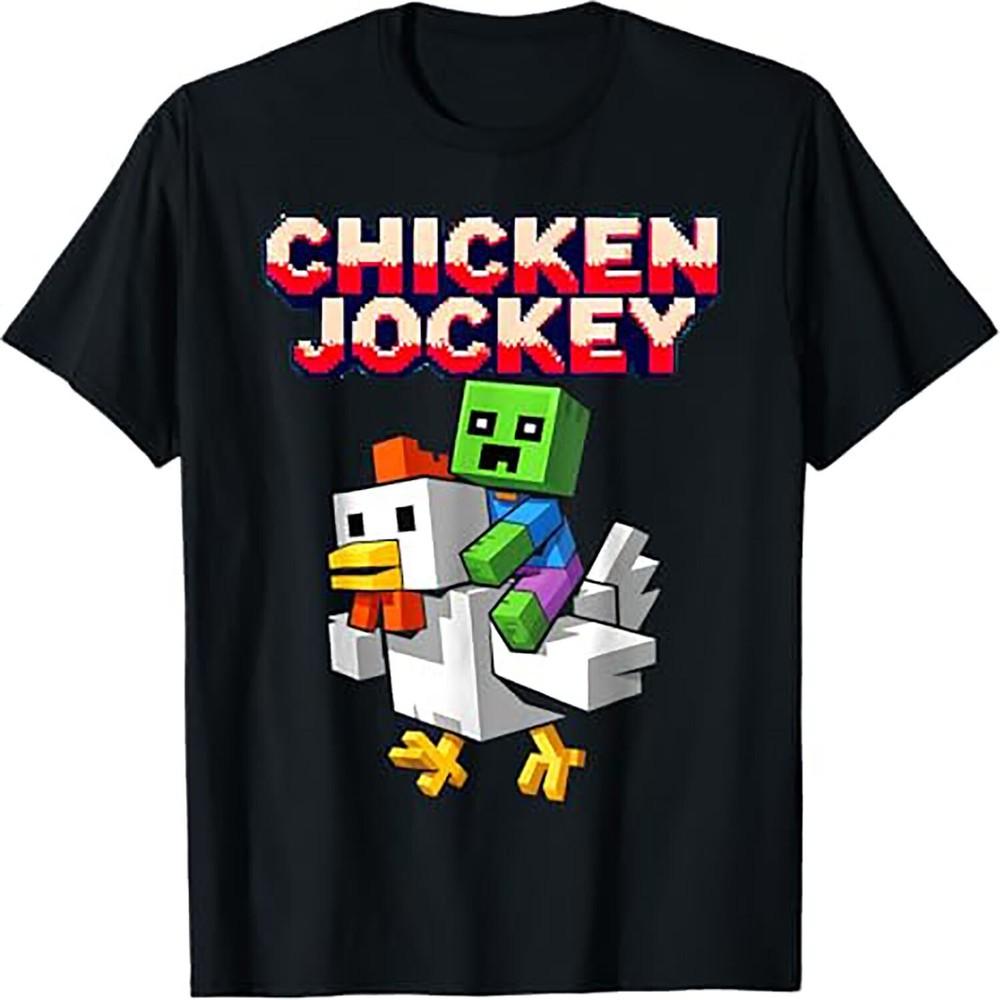 Chicken Jockey Zombie Pixel Art Zombie Gamer Funny Tee T-Shirt Unisex T-Shirt S