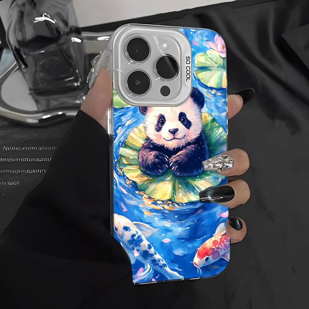 Ver Aesthetic Panda Cute For IPhone 13 14 15 16 17 Pro Max 11 12 Plus 17 Air Phone Case Color Matte Cover
