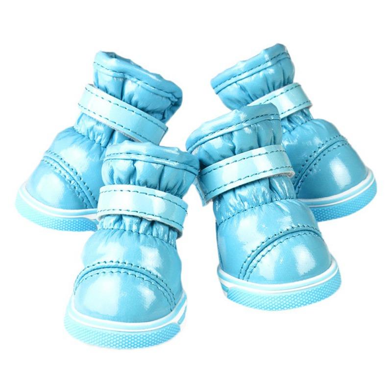 4 Teile/sätze Winter Hund Wasserdichte Regen Schuhe Für Kleine Hunde Warme Fleece Welpen Haustier Schuhe Hund Schnee Stiefel Chihuahua Yorkie Teddy sho