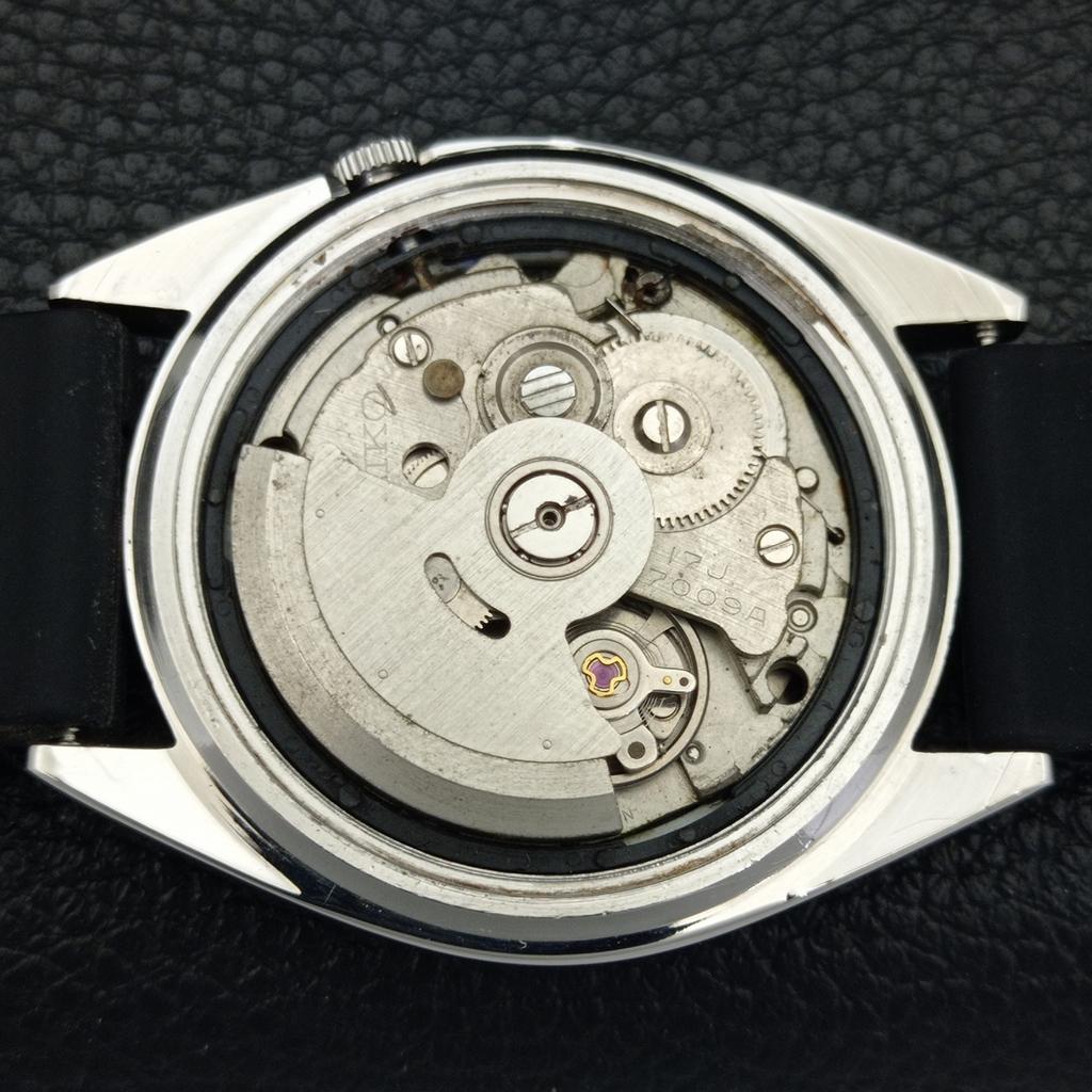 Seiko 5 AUTOMATIC JAPAN MENS 7009A VINTAGE BLACK COLOR DIAL WATCH A702342-5 R124-a702342