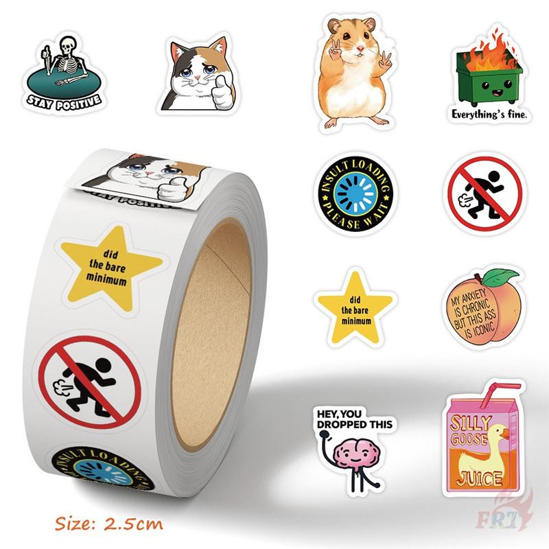 500Pcs/Roll Kuso Funny Animal Slangs Kids Rewards Stickers - DIY Scrapbooks Album Decor Sealing Label Decals