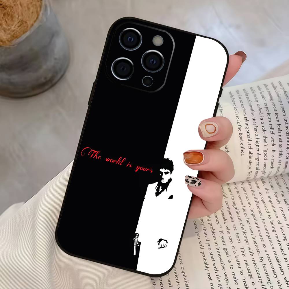 The World Is Yours S-Scarfaces Phone Case For IPhone 17,16,15,14,13,12,11,Plus,Pro,Max,Plus,XS,soft Case Black Silicone
