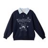 Deesha Girls' Colorblock Polo Sweatshirt with Cute Pet Graphic