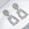 European and American New Cold Wind Personality Exaggerated Metal Earrings Trend Rectangular Large Earrings