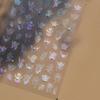 White Flower Petal Cherry Blossom Peach Blossom Falling Petal Floral Gradient 5D Self Adhesive Nail Art Sticker Manicure Decals