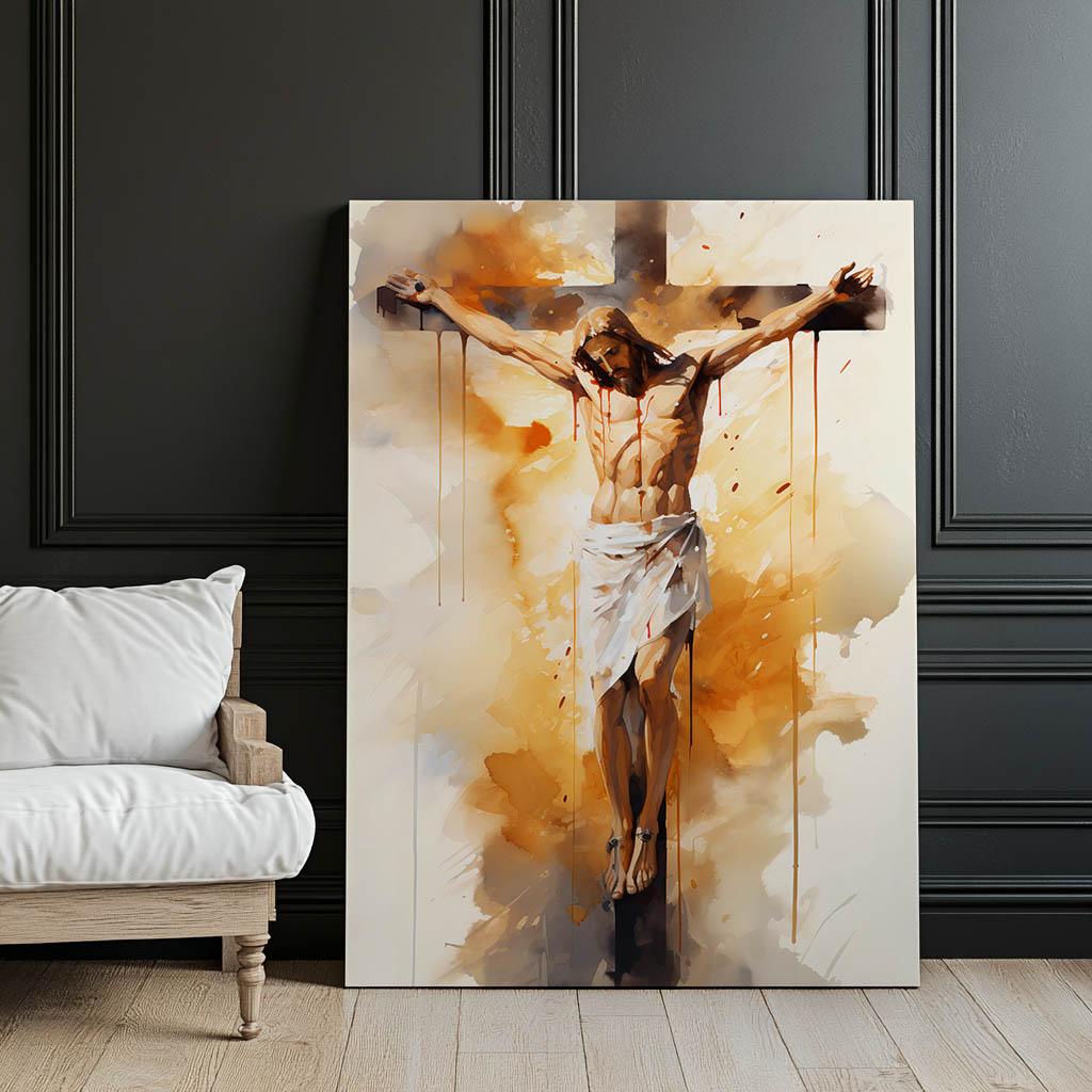 Love On the Cross - Jesus Dying On the Cross Love On the Cross - Jesus Dying On the Cross, 30X40 Cm, Unframed, Premium Canvas On Stretcher