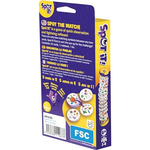 Asmodee Spot It! Classic Card Game (2024 Refresh) - Eco Blister Edition, 5-in-1 Visual Recognition Game, Develops Quick Reflexes and Family Fun, Ages