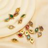 10pcs Stainless Steel Heart Square Zircon Connectors Charms for DIY Necklace Findings Jewelry Earrings Making Bracelets Supplies