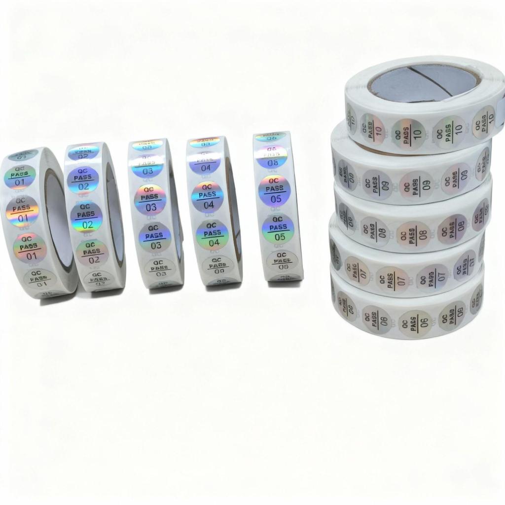 Transparent Self-Adhesive QC Pass Label - Round Laser Quality Inspection Sticker