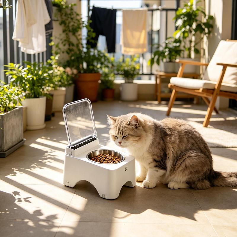 Cat Bowls Non-Slip Dustproof Feeding Station Cat Food Dish for Kitten Pet Indoor Outdoor Living Room Kitchen Home Daily